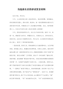 当选县长后的讲话发言材料