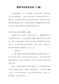 教师书法培训总结（5篇）