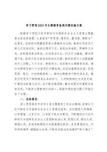 学习贯彻2023年主题教育检视问题实施方案