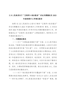 X乡人民政府关于互联网政务服务存在问题整改及2023年指标提升工作情况报告