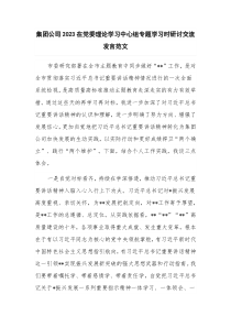 集团公司2023在党委理论学习中心组专题学习时研讨交流发言范文