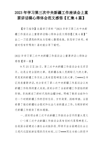 2023年学习第三次中央新疆工作座谈会上重要讲话稿心得体会范文感悟【汇集4篇】