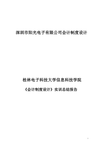 阳光公司会计制度设计