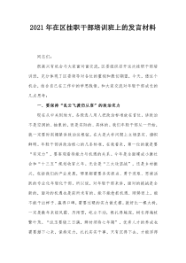 20XX年在区挂职干部培训班上的发言材料