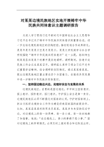 对某某边境民族地区实地开展铸牢中华民族共同体意识主题调研报告