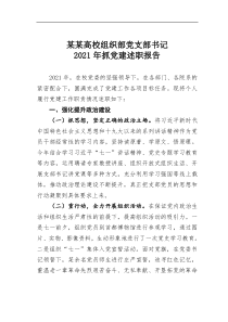 某某高校组织部党支部书记20XX年抓党建述职报告