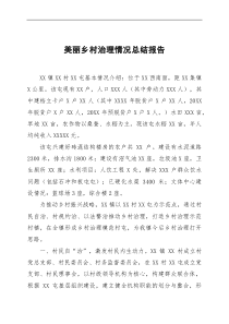 美丽乡村治理情况总结报告