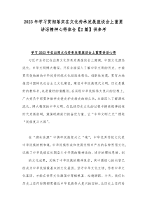 2023年学习贯彻落实在文化传承发展座谈会上重要讲话精神心得体会【2篇】供参考