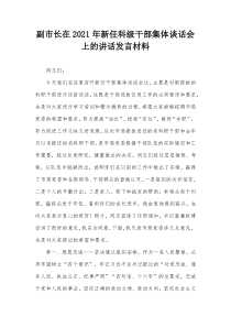 副市长在20XX年新任科级干部集体谈话会上的讲话发言材料