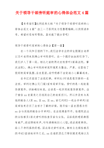 关于领导干部旁听庭审的心得体会范文4篇