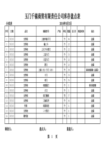 家具盘点表空表