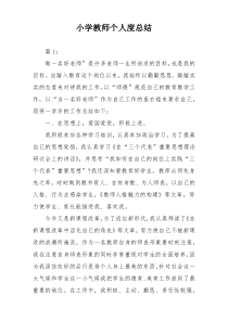 小学教师个人度总结