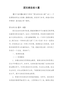 团支部总结5篇