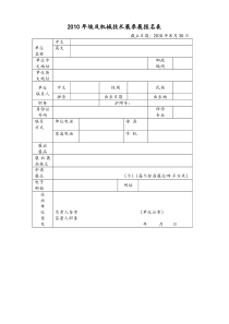 XXXX年埃及机械技术展参展报名表