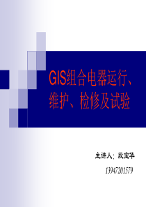 GIS组合电气运行、点检、测试培训教材