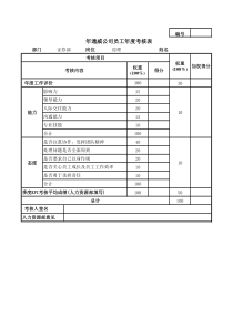 通威集团证券部各岗位年度考核表