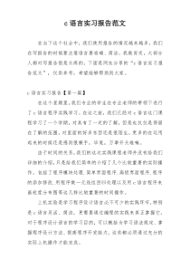 c语言实习报告范文