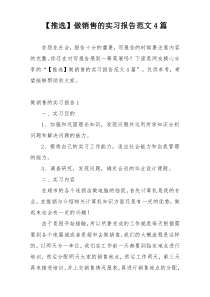 【推选】做销售的实习报告范文4篇