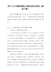 学习十九大精神感悟心得体会范文范例（精选5篇）