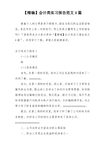 【精编】会计类实习报告范文4篇