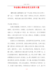 毕业墙心得体会范文实用5篇