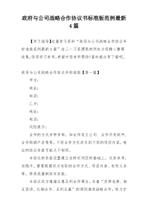 政府与公司战略合作协议书标准版范例最新4篇