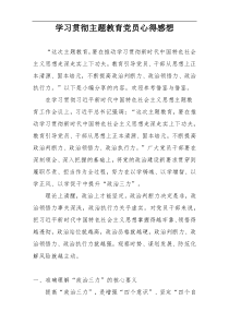 学习贯彻主题教育党员心得感想