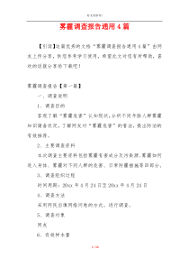 雾霾调查报告通用4篇