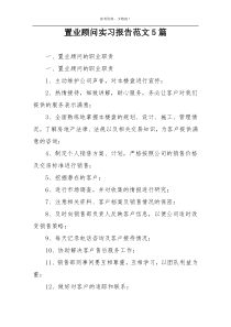 置业顾问实习报告范文5篇