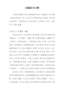 文秘实习心得