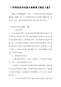 厂师带徒具体实施方案集聚【精选4篇】