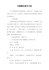 问题整改落实方案