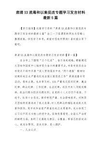 肃清XX流毒和以案促改专题学习发言材料最新5篇