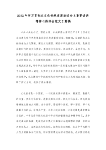 2023年学习贯彻在文化传承发展座谈会上重要讲话精神心得体会范文2篇稿