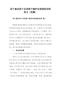 四个意识四个自信两个维护自我剖析材料范文（四篇）