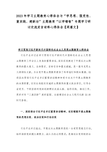 2023年学习主题教育心得体会与“学思想、强党性、重实践、建新功”主题教育“以学增智”专题学习研