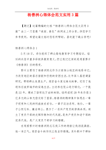 杨善洲心得体会范文实用3篇