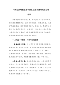 2023年纪委监委纪检监察干部队伍检视整改经验总结材料范文