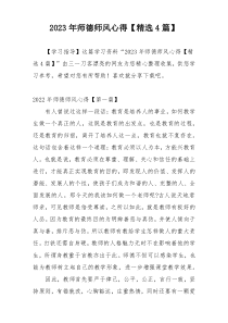 2023年师德师风心得【精选4篇】