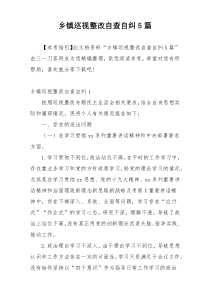 乡镇巡视整改自查自纠5篇