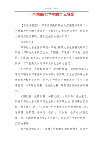 一个精编大学生的自我鉴定