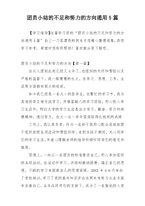 团员小结的不足和努力的方向通用5篇