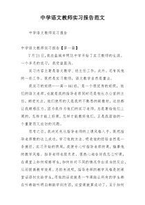 中学语文教师实习报告范文