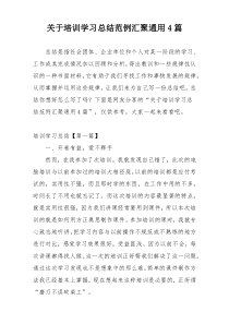 关于培训学习总结范例汇聚通用4篇