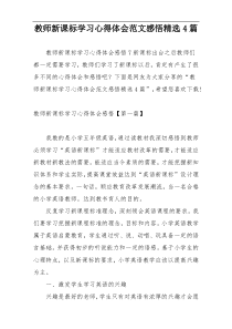 教师新课标学习心得体会范文感悟精选4篇