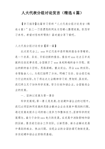 人大代表分组讨论发言（精选4篇）