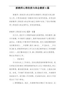 新教师心得收获与体会最新4篇