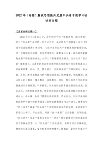 2022年（两篇）解放思想振兴发展回头看专题学习研讨发言稿