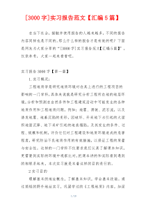 [3000字]实习报告范文【汇编5篇】