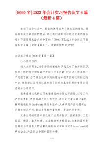 [5000字]2023年会计实习报告范文6篇（最新4篇）